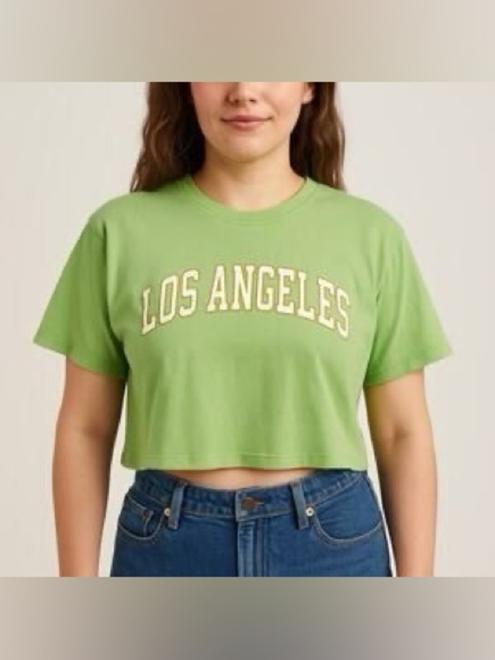 Junk Food Clothing • NWOT Lime 'Los Angeles' Cropped Tee PTP 20” +